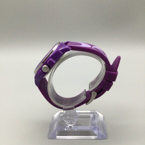 Coach Watch Women 40mm Purple Logo Dial Silicone Band New Battery main image 5